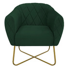 Kit 02 Poltronas Grazi Base X Dourada Suede - Amarena Móveis