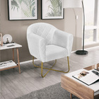 Kit 02 Poltronas Grazi Base X Dourada Suede - Amarena Móveis