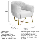 Kit 02 Poltronas Grazi Base X Dourada Suede - Amarena Móveis