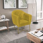 Kit 02 Poltronas Grazi Base X Dourada Suede - Doce Sonho Móve