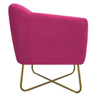 Kit 02 Poltronas Grazi Base X Dourada Suede - Doce Sonho Móve