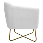 Kit 02 Poltronas Grazi Base X Dourada Suede - Doce Sonho Móve