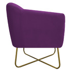 Kit 02 Poltronas Grazi Base X Dourada Suede - Doce Sonho Móve