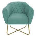 Kit 02 Poltronas Grazi Base X Dourado Linho - Amarena Móveis