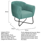 Kit 02 Poltronas Grazi Base X Preta Linho - Doce Sonho Móveis