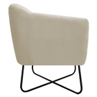 Kit 02 Poltronas Grazi Base X Preta Linho - Doce Sonho Móveis