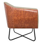 Kit 02 Poltronas Grazi Base X Preta Sintético Nozes Linho - D