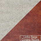 Kit 02 Poltronas Grazi Base X Preta Sintético Nozes Linho - D