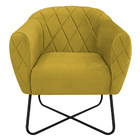 Kit 02 Poltronas Grazi Base X Preta Suede - Amarena Móveis -