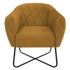 Kit 02 Poltronas Grazi Base X Preta Suede - Doce Sonho Móveis