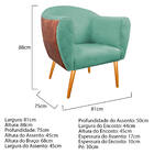 Kit 02 Poltronas Grazi Pés Palito Sintético Nozes Linho - Doc