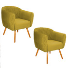 Kit 02 Poltronas Grazi Pés Palito Suede - Amarena Móveis - Am