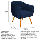 Kit 02 Poltronas Grazi Pés Palito Suede - Amarena Móveis - Az