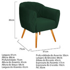 Kit 02 Poltronas Grazi Pés Palito Suede - Amarena Móveis - Ve