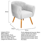 Kit 02 Poltronas Grazi Pés Palito Suede - Doce Sonho Móveis -