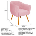 Kit 02 Poltronas Grazi Pés Palito Suede - Doce Sonho Móveis -