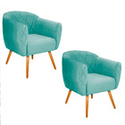 Kit 02 Poltronas Grazi Pés Palito Suede - Doce Sonho Móveis -