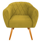 Kit 02 Poltronas Grazi Pés Palito Suede - Doce Sonho Móveis -