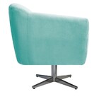 Kit 02 Poltronas Helena Base Giratória De Metal Suede Azul Ti