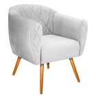 Kit 02 Poltronas Helena Palito Mel Suede Branco - Amarena Móv