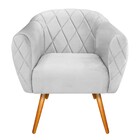 Kit 02 Poltronas Helena Palito Mel Suede Branco - Amarena Móv