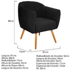 Kit 02 Poltronas Helena Palito Mel Suede Preto - Amarena Móve