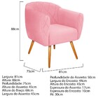 Kit 02 Poltronas Helena Palito Mel Suede Rosa Bebê - Amarena