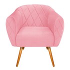 Kit 02 Poltronas Helena Palito Mel Suede Rosa Bebê - Amarena