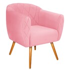 Kit 02 Poltronas Helena Palito Mel Suede Rosa Bebê - Amarena