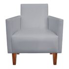 Kit 02 Poltronas Jade Corino Cinza Pes Chanfrado Castanho  M1