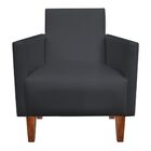 Kit 02 Poltronas Jade Corino Grafite Pés Chanfrado Castanho D