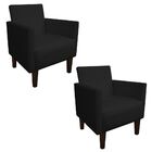 Kit 02 Poltronas Jade Corino Preto Pes Chanfrado Tabaco  M11