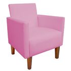 Kit 02 Poltronas Jade Corino Rosa Bebê Pés Chanfrado Castanho