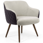 Kit 02 Poltronas Jade Pés Palito Corano Marrom Escuro/suede A