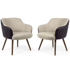 Kit 02 Poltronas Jade Pés Palito Corano Marrom Escuro/veludo