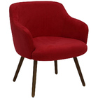 Kit 02 Poltronas Jade Pés Palito Suede Vermelho - Casaepoltro