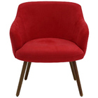 Kit 02 Poltronas Jade Pés Palito Suede Vermelho - Casaepoltro