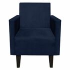 Kit 02 Poltronas Jade Suede Azul Marinho Pes Chanfrado Tabaco