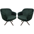 Kit 02 Poltronas Jade Tressê Giratória Eiffel Champagne Velud