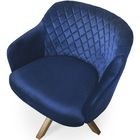 Kit 02 Poltronas Jade Tressê Giratória Giromad Veludo Azul -