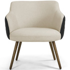 Kit 02 Poltronas Jade Tressê Pés Palito Corano Preto/linho Be