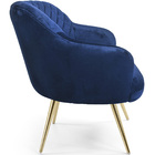 Kit 02 Poltronas Jade Tressê Pés Palito Gold Veludo Azul - Ne