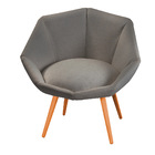 Kit 02 Poltronas Jaspe Linho Dicavalanti Pés Palito Castanho