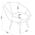 Kit 02 Poltronas Jaspe Veludo Marsala Pés Palito Castanho - D