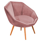 Kit 02 Poltronas Jaspe Veludo Pés Palito Castanho - D'rossi -