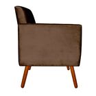 Kit 02 Poltronas Josy Acetinado Marrom Pés Palito Castanho D'