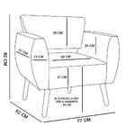 Kit 02 Poltronas Josy Estampado Traçado Azul D33 Pés Palito C