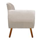 Kit 02 Poltronas Josy Suede Bege Pés Palito Castanho Drossi