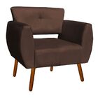 Kit 02 Poltronas Josy Suede Marrom Pés Palito Castanho D'rossi