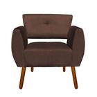 Kit 02 Poltronas Josy Suede Marrom Pés Palito Castanho D'rossi